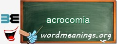 WordMeaning blackboard for acrocomia